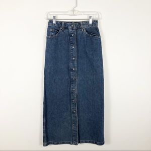 GAP Denim Maxi Jean Skirt Modest Prairie Cottagecore Farmhouse Cotton Denim 2